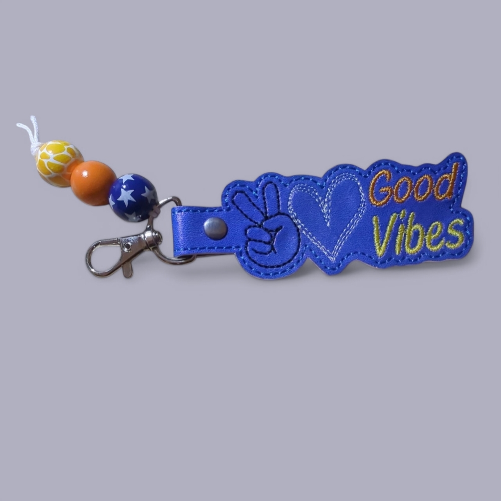 Good Vibes Blue Keychain for Kids